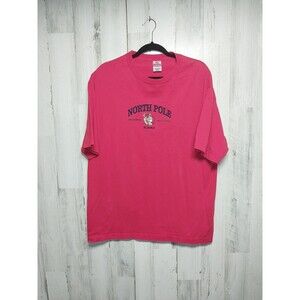 Vintage 90s North Pole Alaska Embroidered T Shirt XL Red